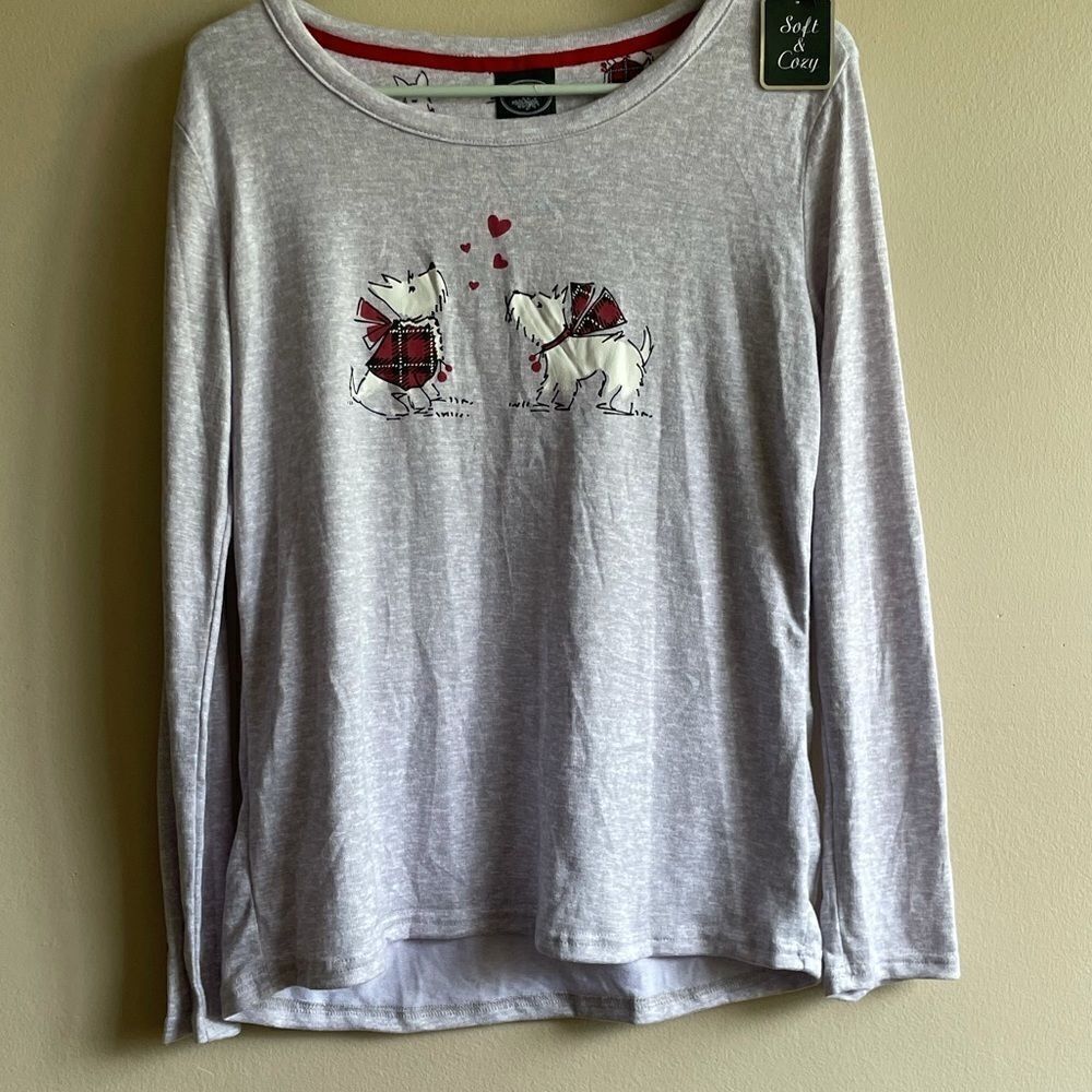Laura Ashley Gray Long Sleeve Cozy Shirt small NWT